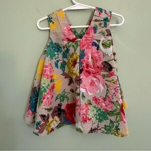 Mud Kingdom girls floral dress size 110 (5Y) bow A-line cotton sleeveless